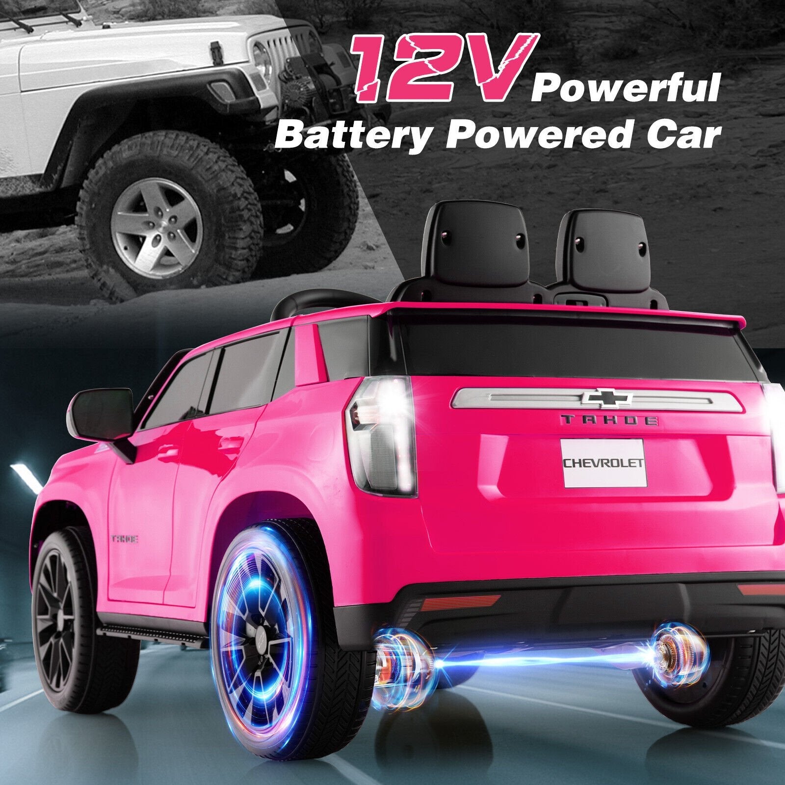 12V Kids Ride on Car with 2.4G Remote Control, Pink Powered Ride On Toys   at Gallery Canada