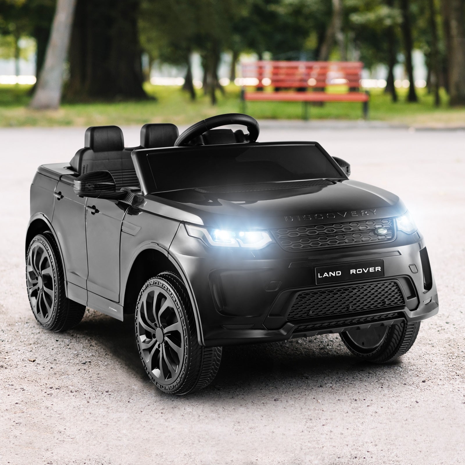 12V Kids Ride On Car with Remote Control Lockable Doors Slow Start System and LED Lights, Black Powered Ride On Toys   at Gallery Canada