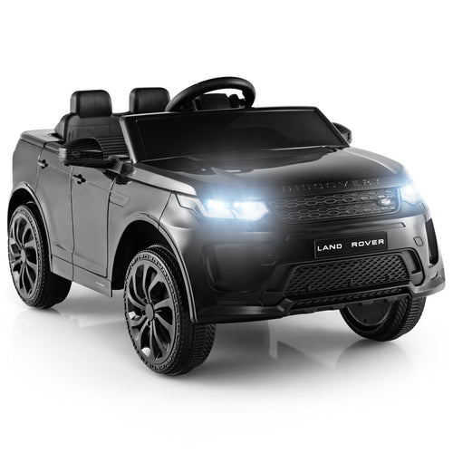 12V Kids Ride On Car with Remote Control Lockable Doors Slow Start System and LED Lights, Black