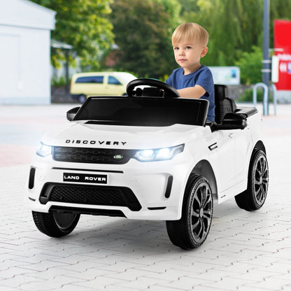 12V Kids Ride On Car with Remote Control Lockable Doors Slow Start System and LED Lights, White Powered Ride On Toys   at Gallery Canada