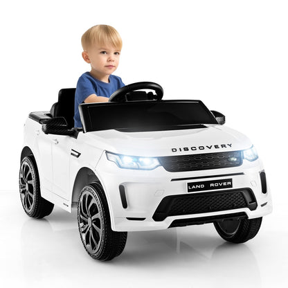 12V Kids Ride On Car with Remote Control Lockable Doors Slow Start System and LED Lights, White Powered Ride On Toys   at Gallery Canada