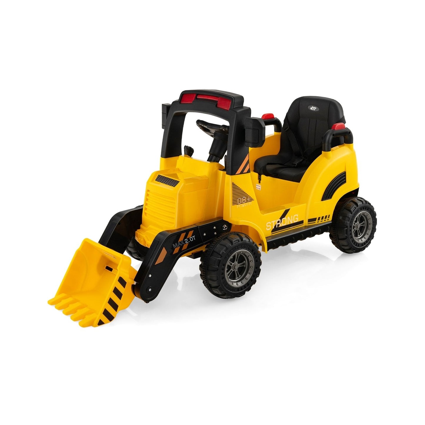 12V Kids Ride On Construction Tractor with Electric Adjustable Bucket, Yellow Powered Ride On Toys   at Gallery Canada