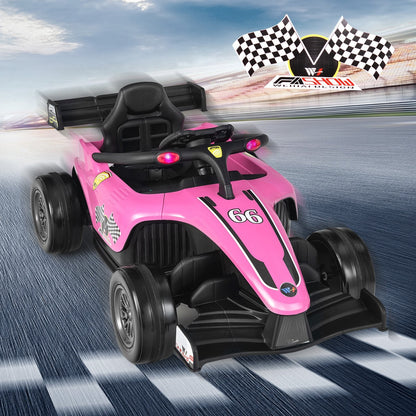 12V Kids Ride on Electric Formula Racing Car with Remote Control, Pink Powered Ride On Toys   at Gallery Canada