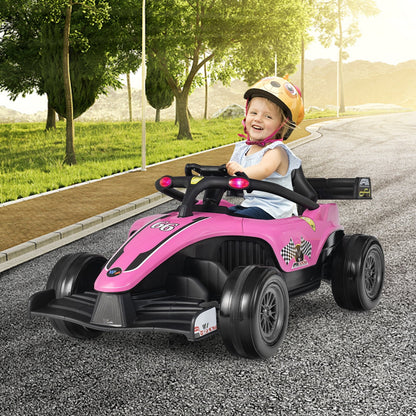 12V Kids Ride on Electric Formula Racing Car with Remote Control, Pink Powered Ride On Toys   at Gallery Canada