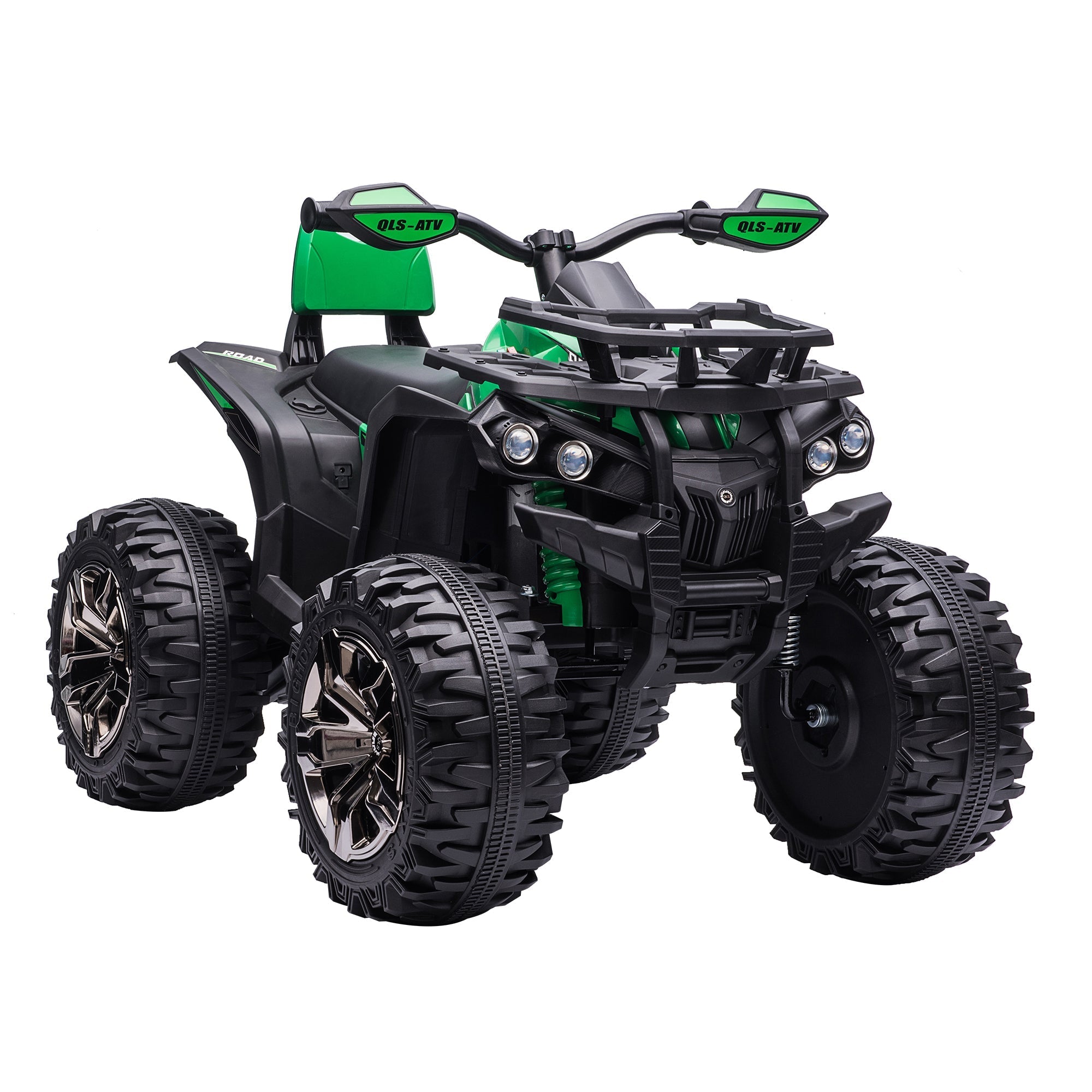 12V Kids Ride-on Four Wheeler ATV Car with MP3 Real Working Headlights, Battery Powered Motorcycle for Boys and Girls Green Electric Toy Cars Green  at Gallery Canada