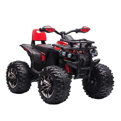 12V Kids Ride-on Four Wheeler ATV Car with MP3 Real Working Headlights, Battery Powered Motorcycle for Boys and Girls Red Electric Toy Cars Red  at Gallery Canada