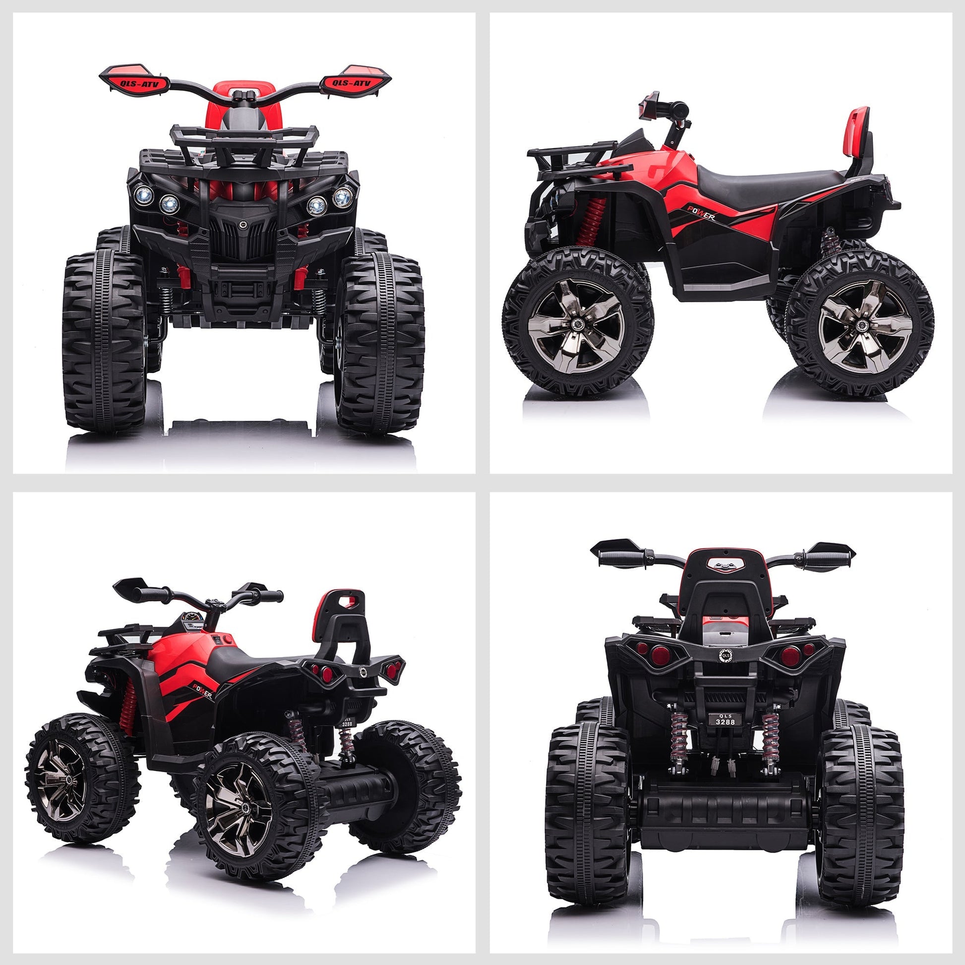 12V Kids Ride-on Four Wheeler ATV Car with MP3 Real Working Headlights, Battery Powered Motorcycle for Boys and Girls Red Electric Toy Cars   at Gallery Canada