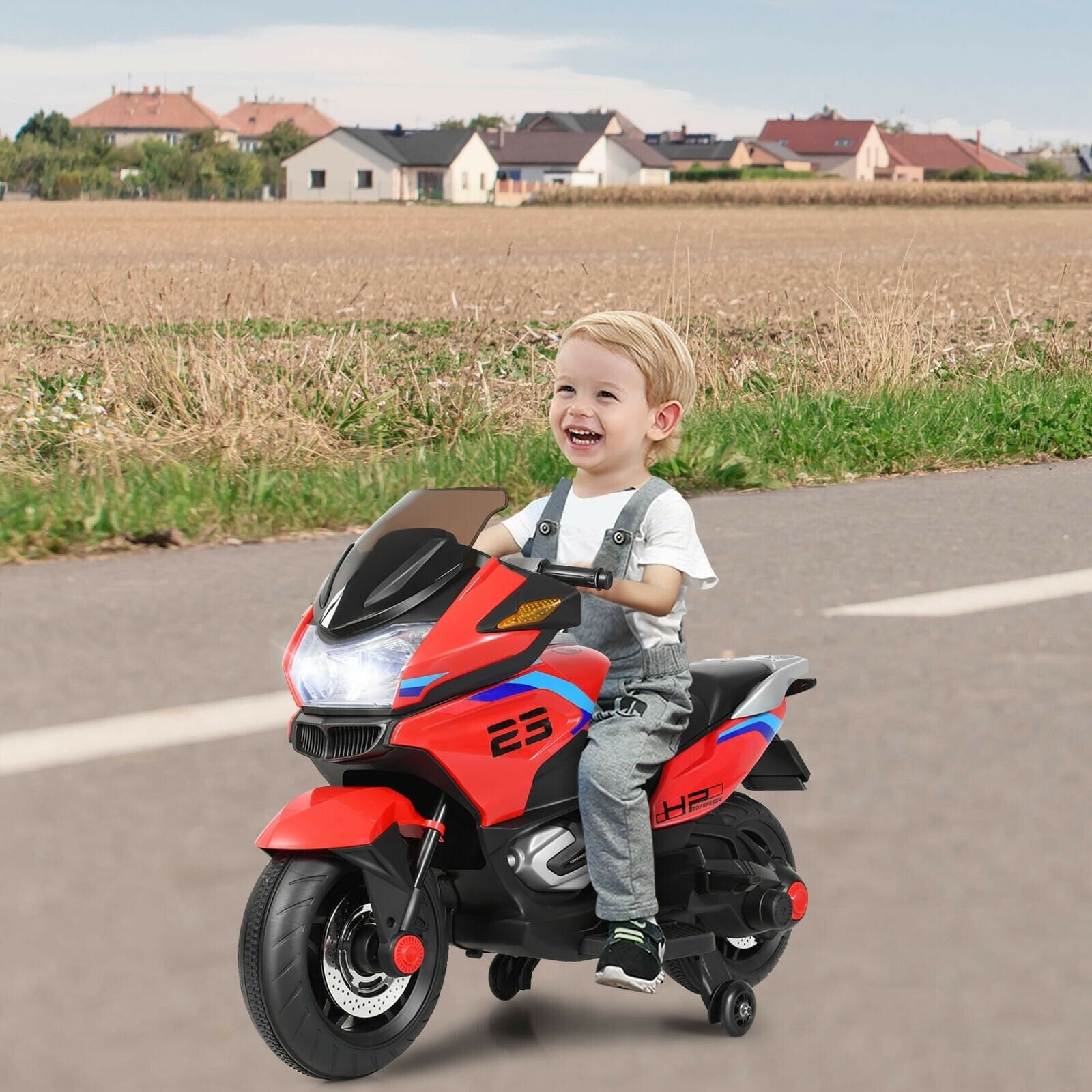 12V Kids Ride On Motorcycle Electric Motor Bike, Red Powered Ride On Toys   at Gallery Canada