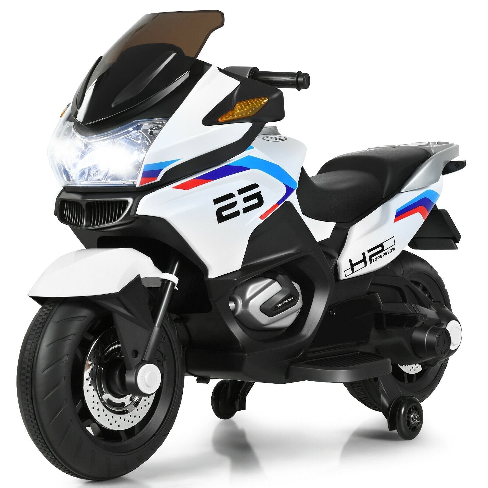 12V Kids Ride On Motorcycle Electric Motor Bike, White Powered Ride On Toys   at Gallery Canada