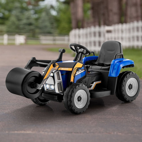 12V Kids Ride on Road Roller with 2.4G Remote Control, Blue