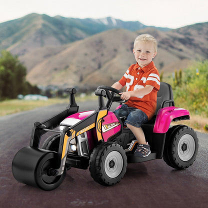 12V Kids Ride on Road Roller with 2.4G Remote Control, Pink Powered Ride On Toys   at Gallery Canada