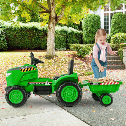 12V Kids Ride On Tractor with Trailer and Remote Control, Green Powered Ride On Toys   at Gallery Canada