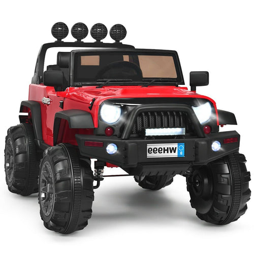 12V Kids Ride On Truck with Remote Control and Double Magnetic Door, Red