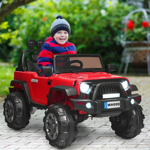 12V Kids Ride On Truck with Remote Control and Double Magnetic Door, Red