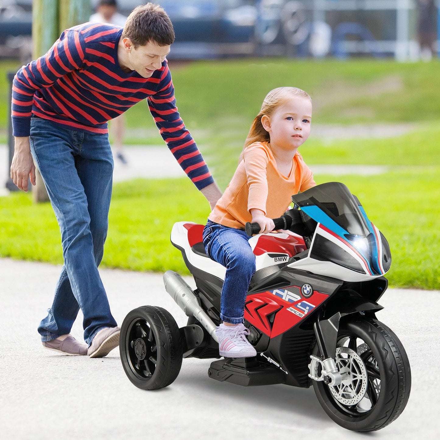 12V Licensed BMW Kids Motorcycle Ride-On Toy for 37-96 Months Old Kids, Red Powered Ride On Toys   at Gallery Canada