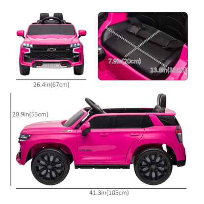 12V Chevrolet TAHOE Ride-On Car with Remote, 3 Speeds, LED, Music, Pink Electric Toy Cars   at Gallery Canada