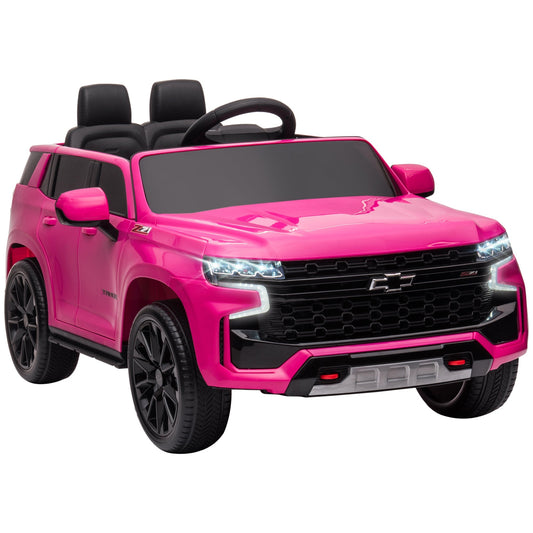12V Licensed Chevrolet TAHOE Ride On Car, Kids Ride On Car with Remote Control, 3 Speeds, Spring Suspension, LED Light, Horn, Music, Electric Kids Car for 3-6 Years Old Pink - Gallery Canada