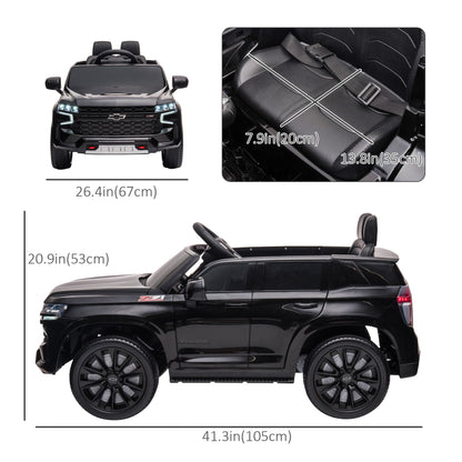 12V Chevrolet TAHOE Kids Ride On Car with Remote, 3 Speeds, LED, Black Electric Toy Cars   at Gallery Canada