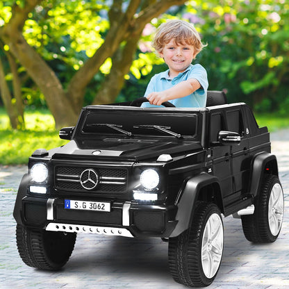 12V Licensed Mercedes-Benz Kids Ride On Car, Black Powered Ride On Toys   at Gallery Canada