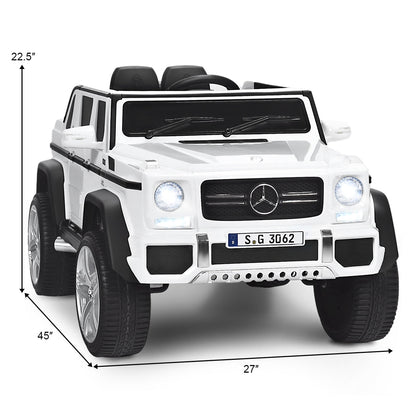 12V Licensed Mercedes-Benz Kids Ride On Car, White Powered Ride On Toys   at Gallery Canada