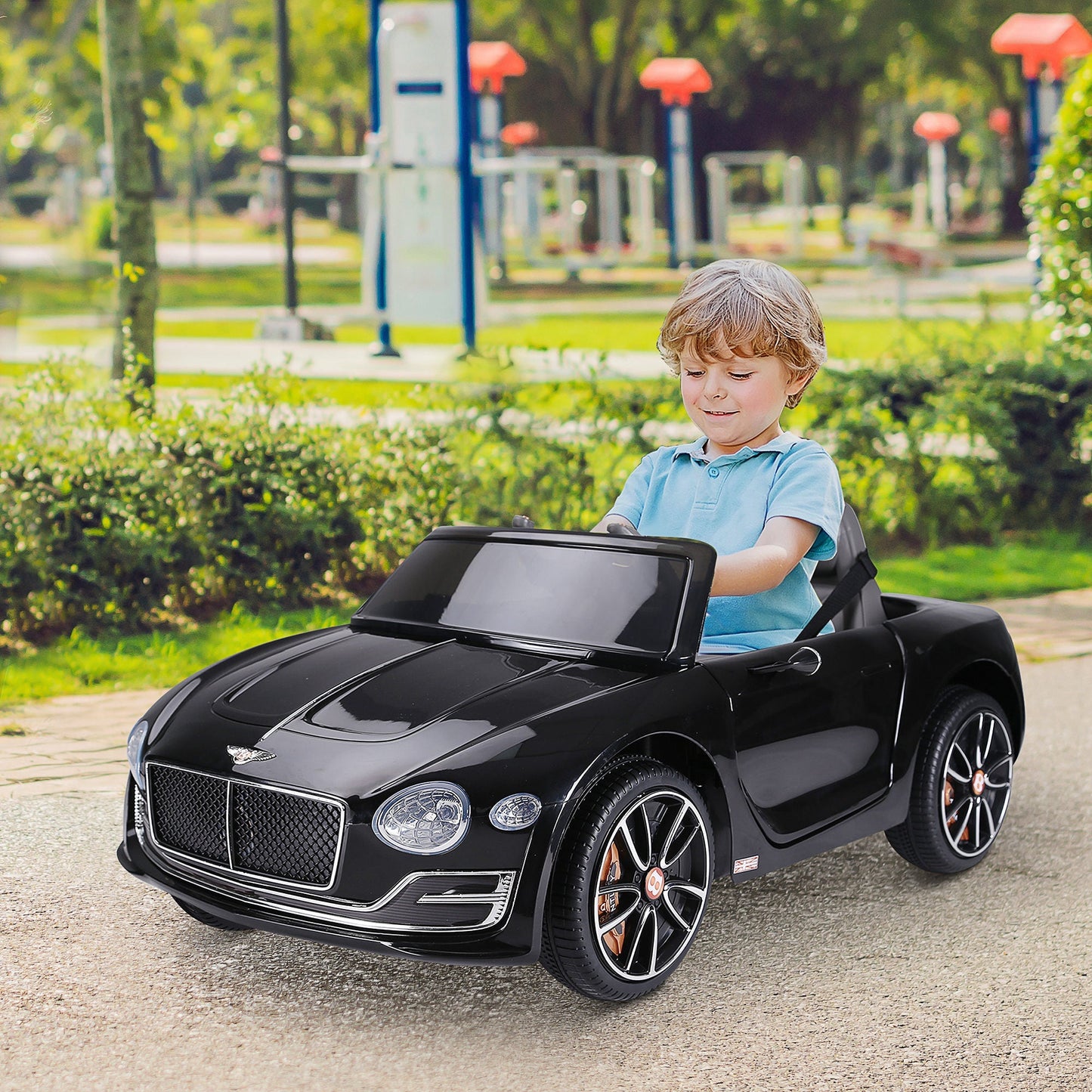 12V Ride On Car Licensed Bentley Battery Powered Electric Vehicles w/ Parent Remote Control, 2 Speed - Black Electric Toy Cars   at Gallery Canada