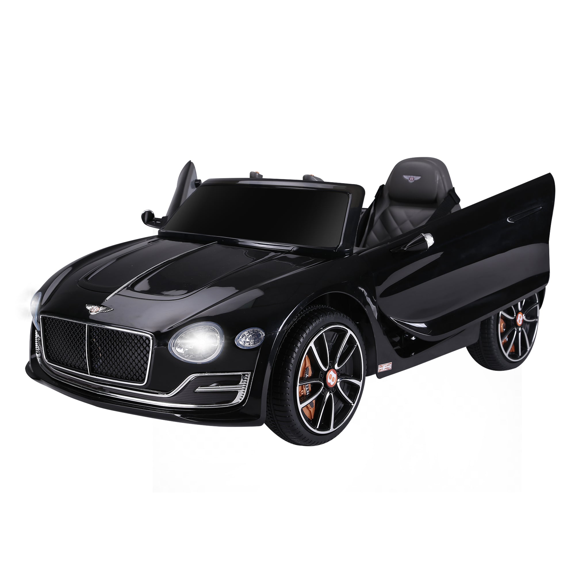 12V Ride On Car Licensed Bentley Battery Powered Electric Vehicles w/ Parent Remote Control, 2 Speed - Black Electric Toy Cars Black  at Gallery Canada