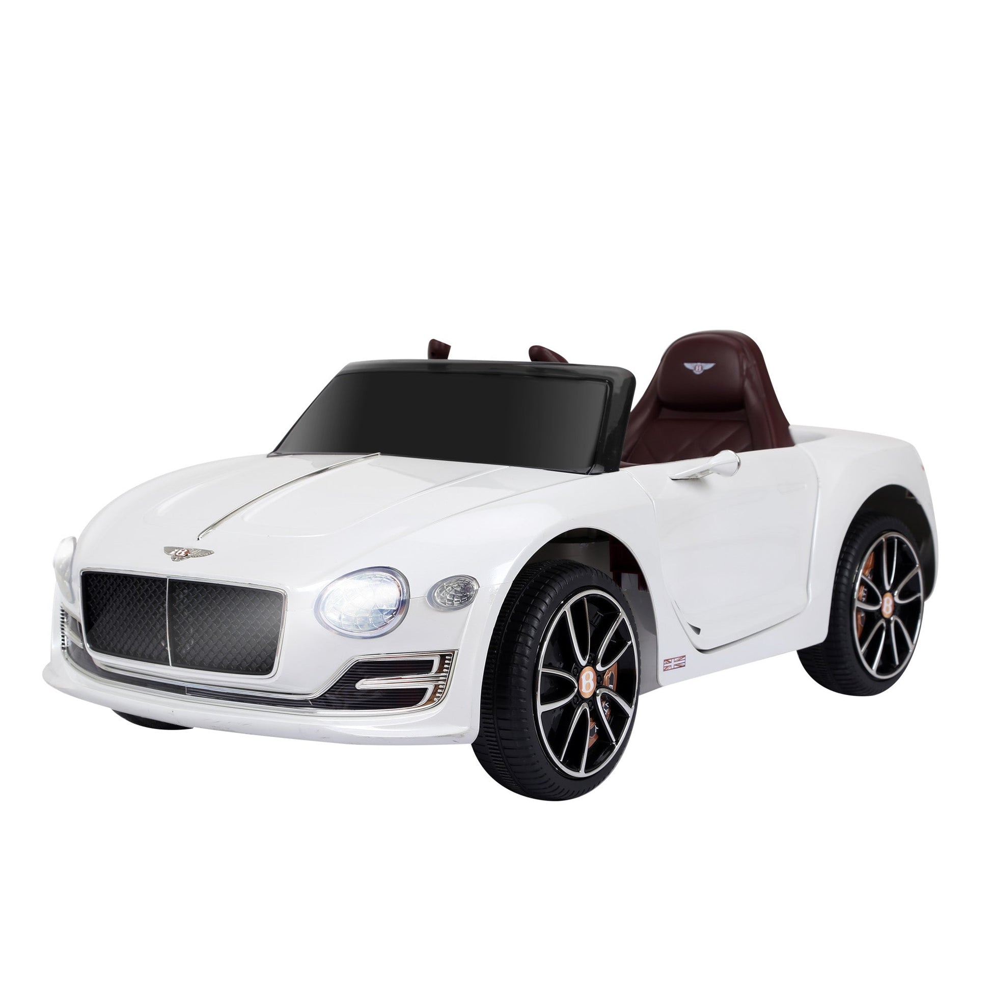 12V Ride On Car Licensed Bentley Battery Powered Electric Vehicles w/ Parent Remote Control, 2 Speed - White Electric Toy Cars White  at Gallery Canada