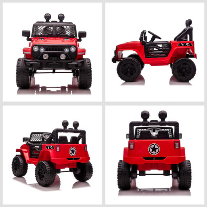 12V Ride On Car Off Road Truck for kids SUV Electric Battery Powered with Remote Control, Adjustable Speed, Red Electric Toy Cars   at Gallery Canada