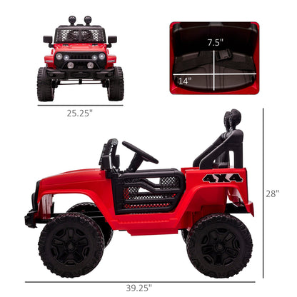 12V Ride On Car Off Road Truck for kids SUV Electric Battery Powered with Remote Control, Adjustable Speed, Red Electric Toy Cars   at Gallery Canada