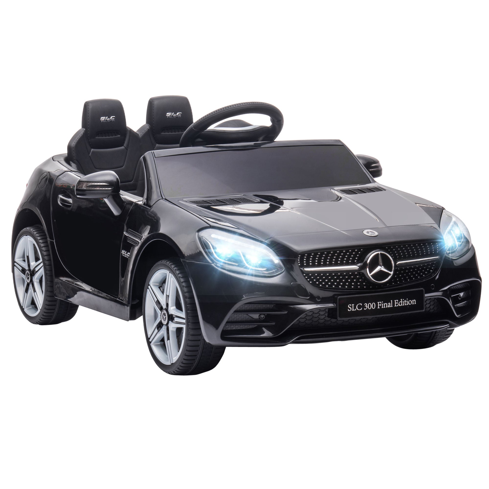 12V Ride On Car with Parent Remote Control Two Motors Music Lights Suspension Wheels for 3-6 Years Black Electric Toy Cars Black  at Gallery Canada