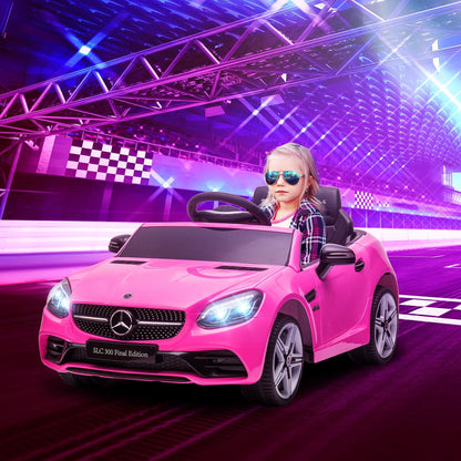 12V Ride On Car with Parent Remote Control Two Motors Music Lights Suspension Wheels for 3-6 Years Pink Electric Toy Cars   at Gallery Canada