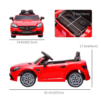 12V Ride On Car with Parent Remote Control Two Motors Music Lights Suspension Wheels for 3-6 Years Red Electric Toy Cars   at Gallery Canada