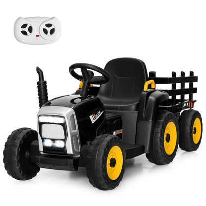 12V Ride on Tractor with 3-Gear-Shift Ground Loader for Kids 3+ Years Old, Black Powered Ride On Toys   at Gallery Canada