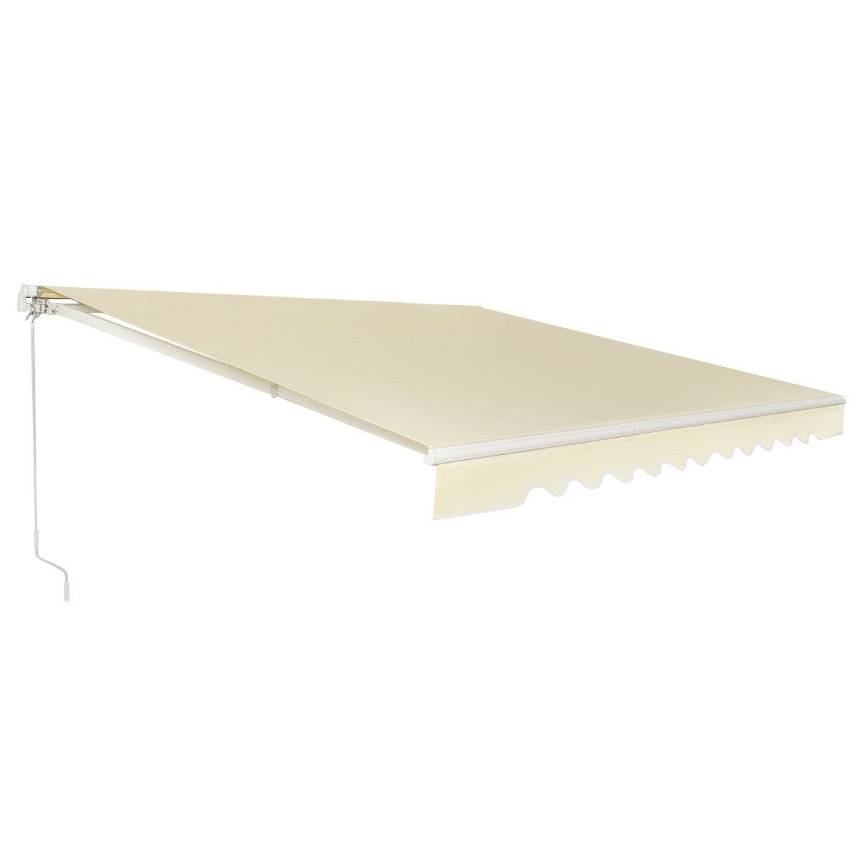 13 × 8 Feet Retractable Patio Awning Aluminum Deck Sunshade, Beige Canopies Beige  at Gallery Canada