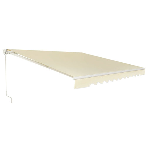 13 × 8 Feet Retractable Patio Awning Aluminum Deck Sunshade, Beige