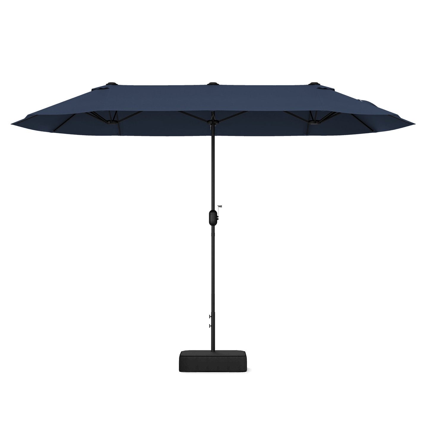 13 Feet Double-Sided Patio Twin Table Umbrella with Crank Handle, Navy Outdoor Umbrellas   at Gallery Canada