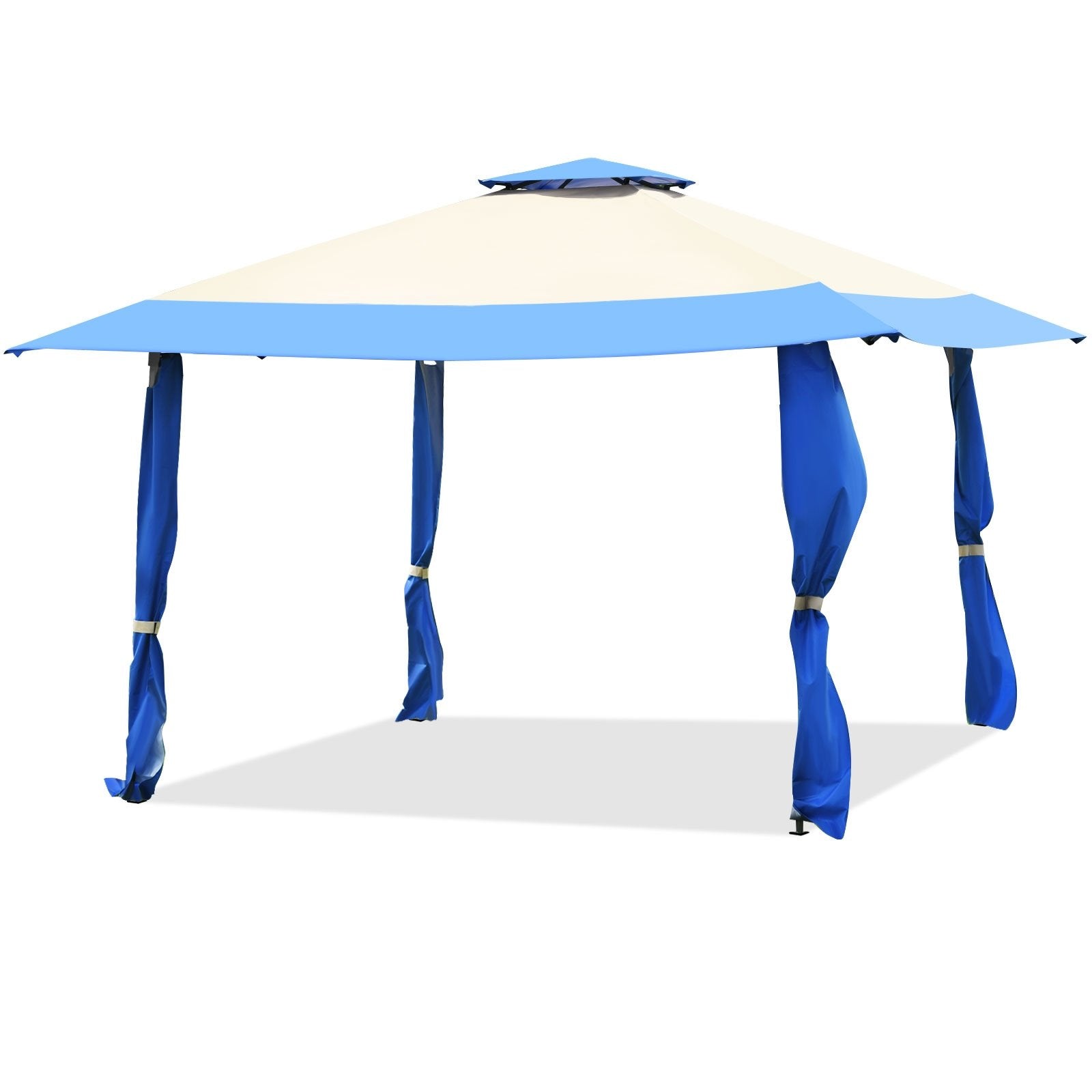 13 Feet x 13 Feet Pop Up Canopy Tent Instant Outdoor Folding Canopy Shelter, Blue Gazebos   at Gallery Canada