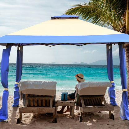 13 Feet x 13 Feet Pop Up Canopy Tent Instant Outdoor Folding Canopy Shelter, Blue Gazebos   at Gallery Canada