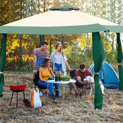 13 Feet x 13 Feet Pop Up Canopy Tent Instant Outdoor Folding Canopy Shelter, Green Gazebos   at Gallery Canada