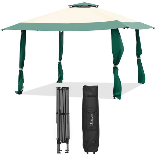 13 Feet x 13 Feet Pop Up Canopy Tent Instant Outdoor Folding Canopy Shelter, Green Gazebos   at Gallery Canada