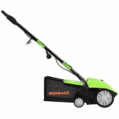 13 Inch 12 Amp Electric Scarifier with Collection Bag and Removable Blades, Green Lawn Care Tools   at Gallery Canada