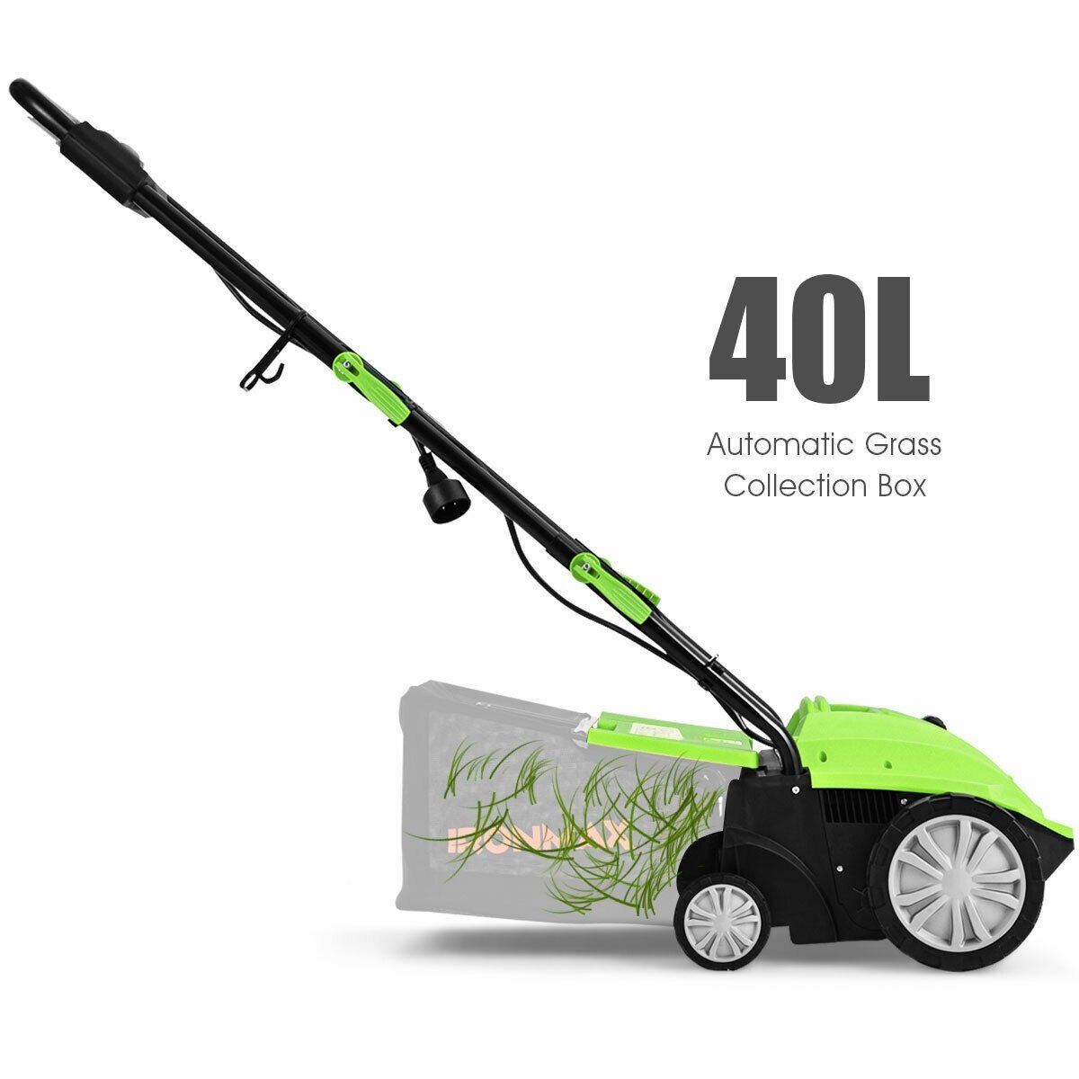 13 Inch 12 Amp Electric Scarifier with Collection Bag and Removable Blades, Green Lawn Care Tools   at Gallery Canada