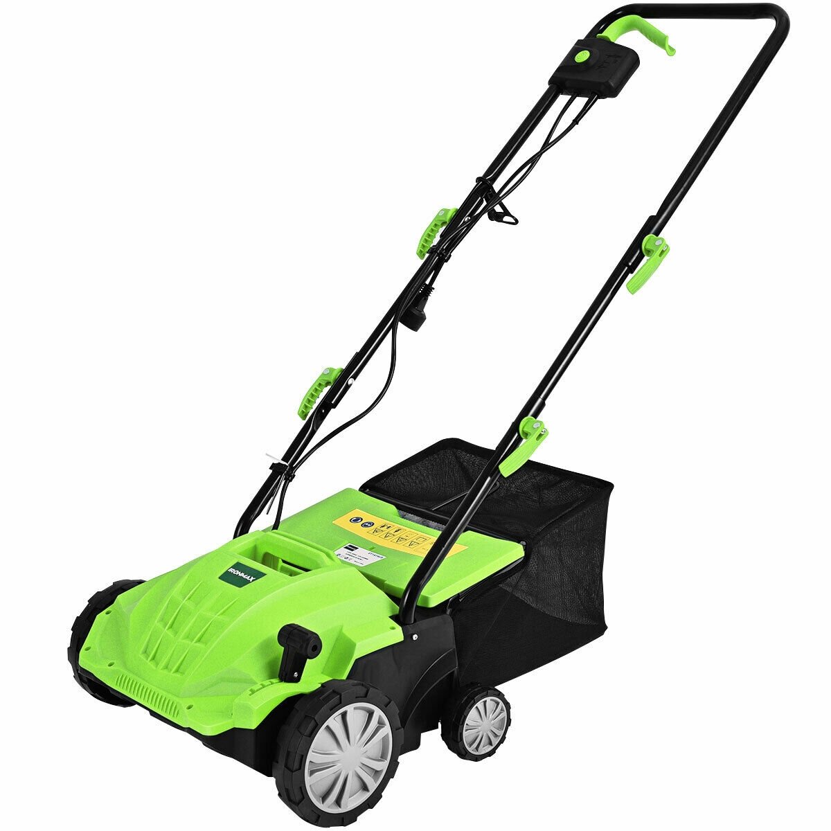 13 Inch 12 Amp Electric Scarifier with Collection Bag and Removable Blades, Green Lawn Care Tools   at Gallery Canada