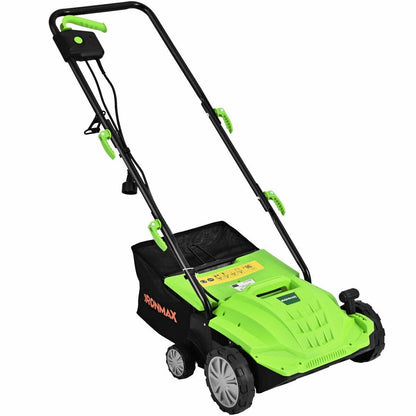 13 Inch 12 Amp Electric Scarifier with Collection Bag and Removable Blades, Green Lawn Care Tools   at Gallery Canada