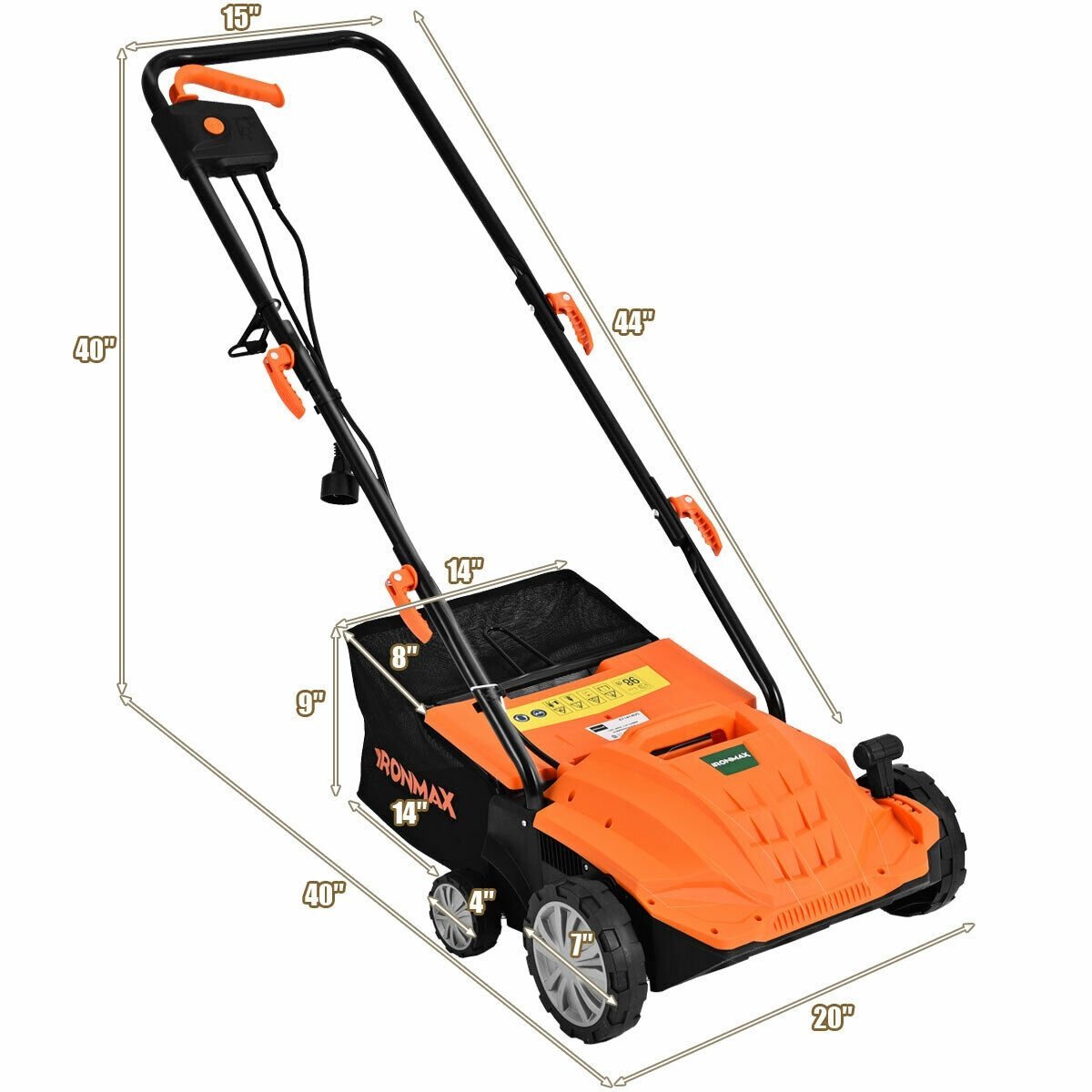 13 Inch 12 Amp Electric Scarifier with Collection Bag and Removable Blades, Orange Lawn Care Tools   at Gallery Canada