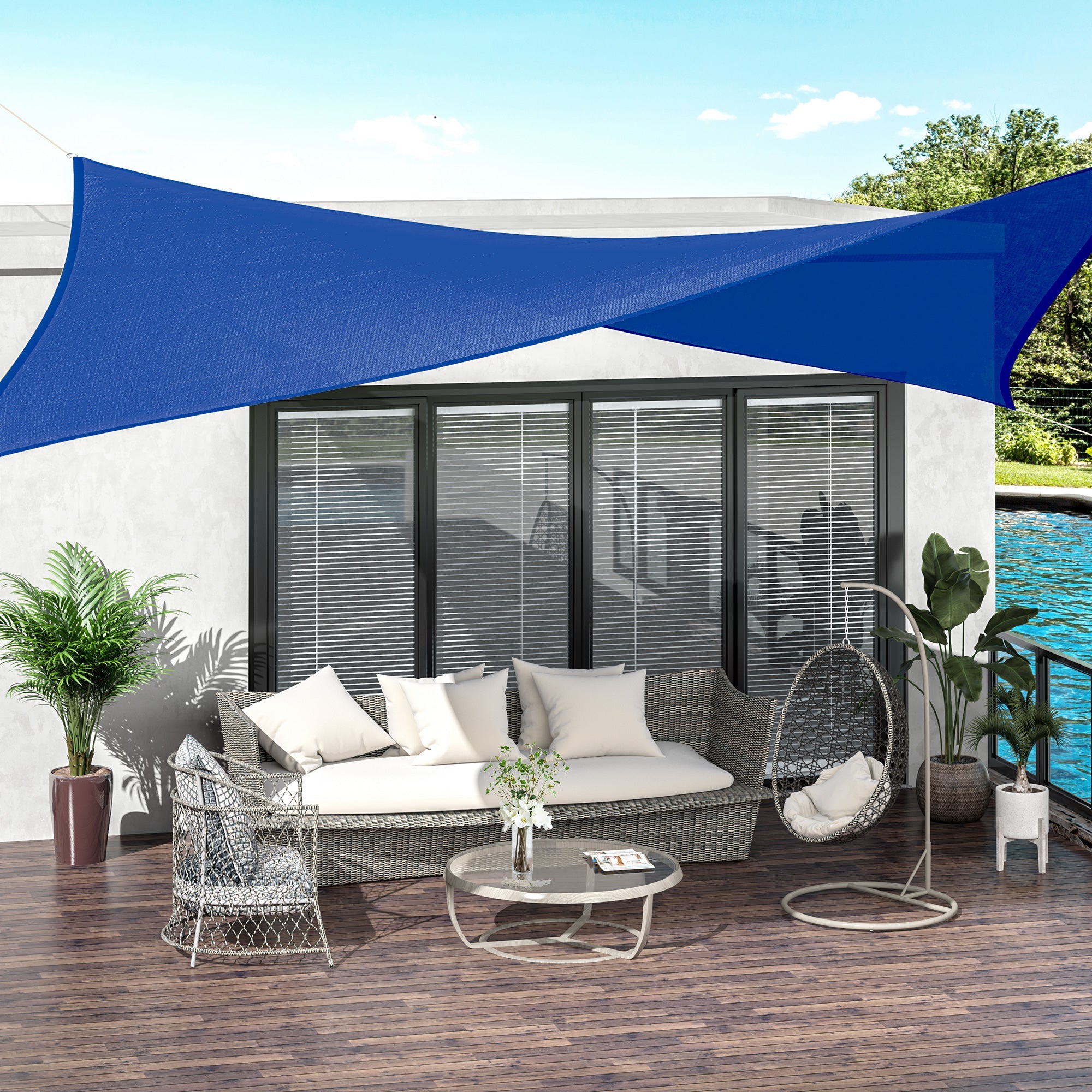 13' x 10' Sun Shade Sail with Led Lights, 90% UV Block Outdoor Shade Cloth Sunscreen Canopy for Lawn Patio Garden Yard Shade Sails   at Gallery Canada