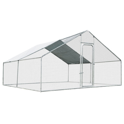 13 x 13 Feet Walk-in Chicken Coop with Waterproof Cover for Outdoor Backyard Farm, White Chicken Coops   at Gallery Canada