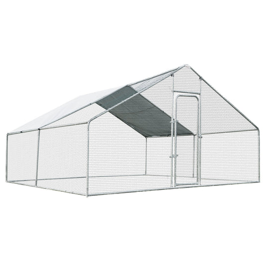 13 x 13 Feet Walk-in Chicken Coop with Waterproof Cover for Outdoor Backyard Farm, White Chicken Coops   at Gallery Canada