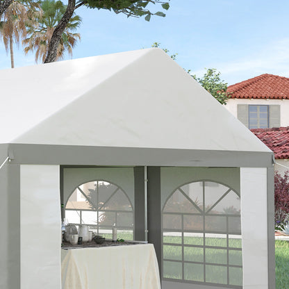 13' x 13' Outdoor Tents for Parties, Event Tent with Sides, 4 Windows and 2 Doors, Grey Canopy Tents   at Gallery Canada