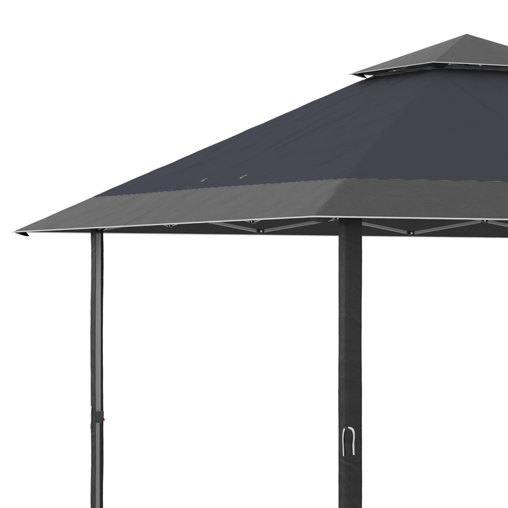 13' x 13' Pop Up Party Tent Outdoor Canopy with Top Vent, 3-Level Adjustable Height, and Roller Bag, Grey - Gallery Canada